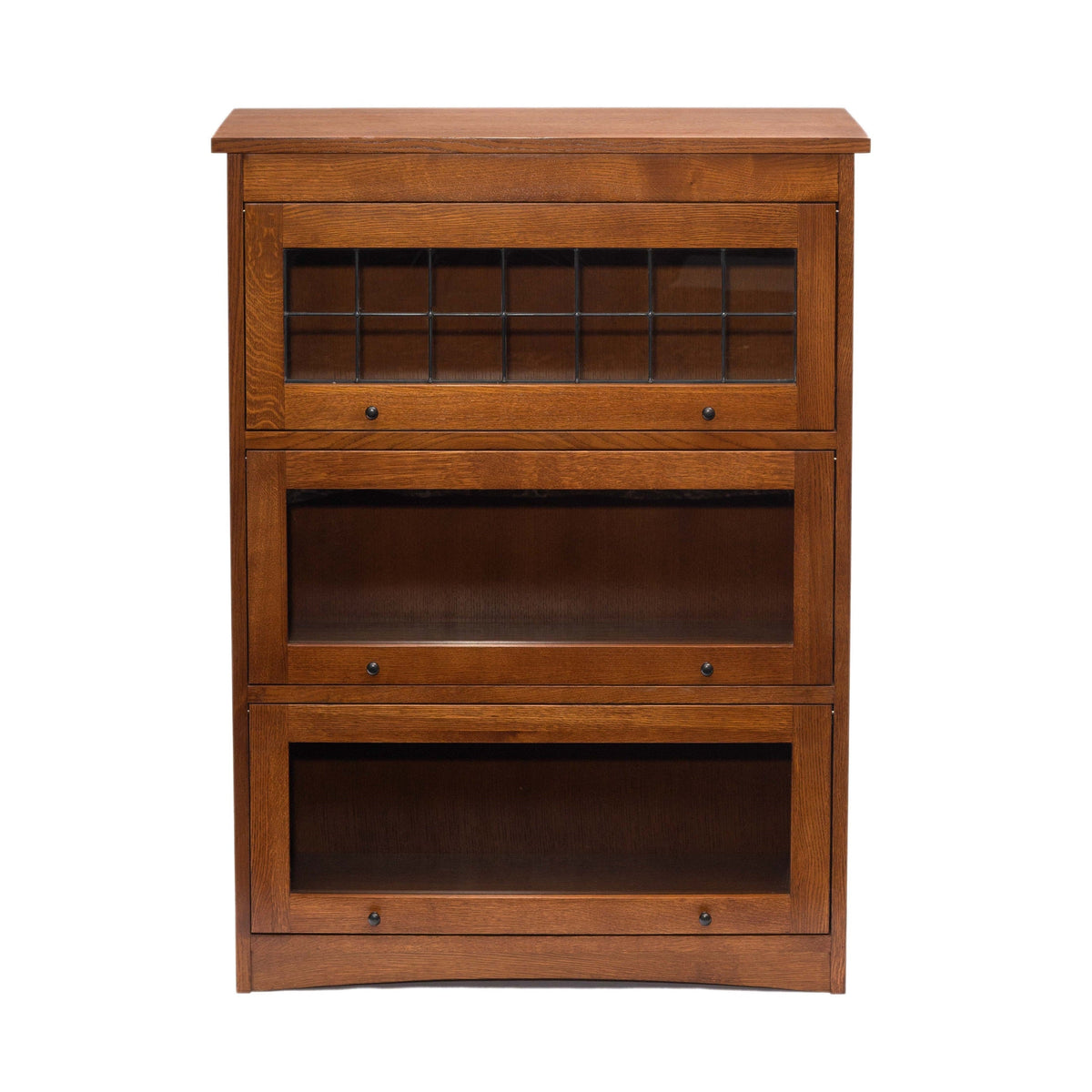 Mission Craftsman Style Oak Barrister Bookcase - 3 Stack