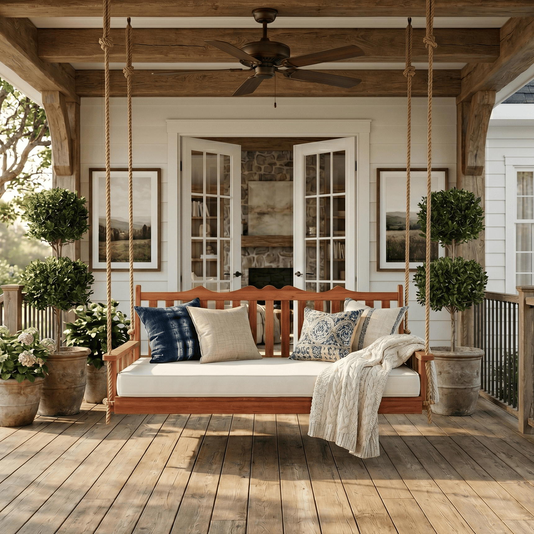 Keystone Amish Co. Twin York Red Cedar Swing Bed, Natural Stain