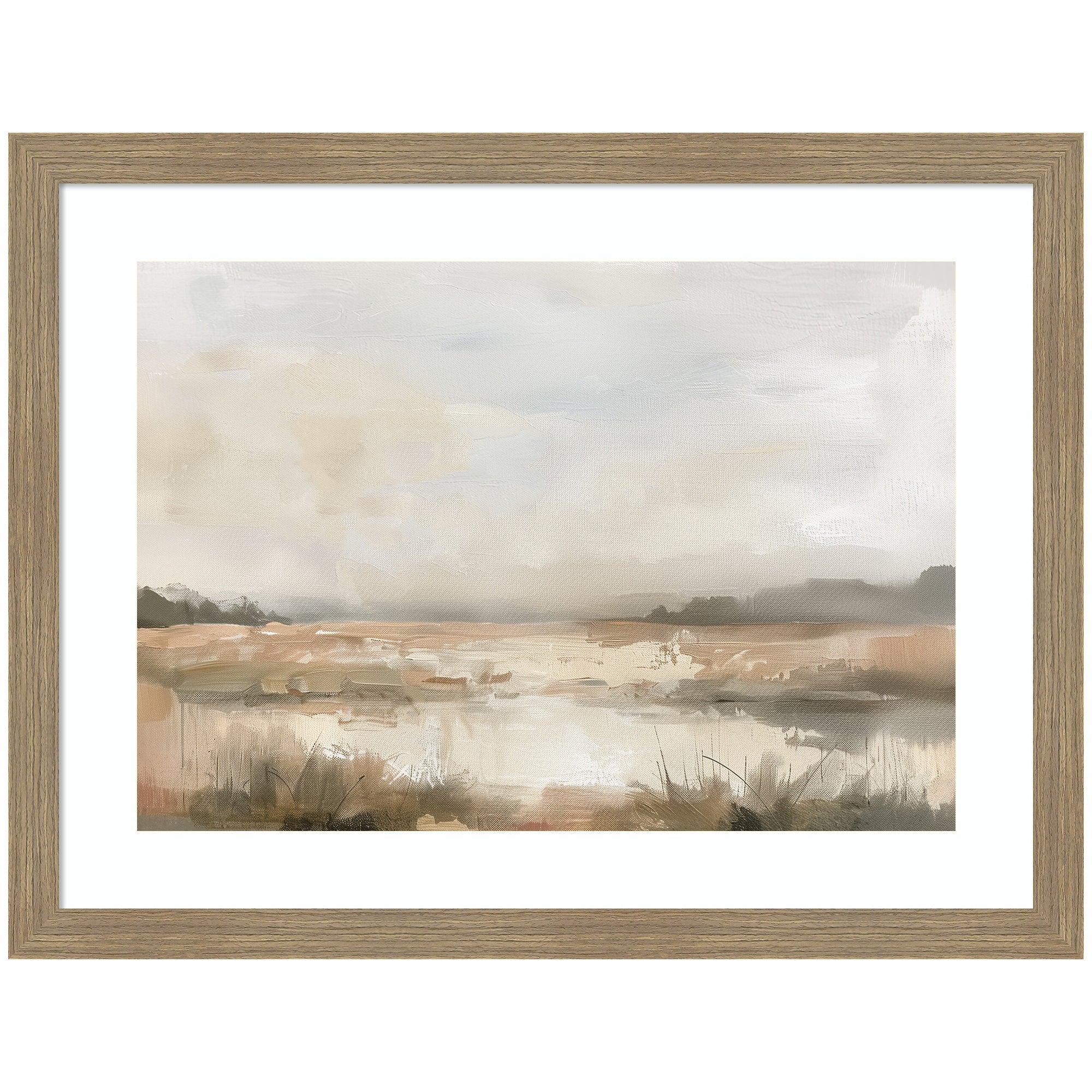Neutral Abstract Landscape by The Creative Bunch Studio Framed Wall Art Print