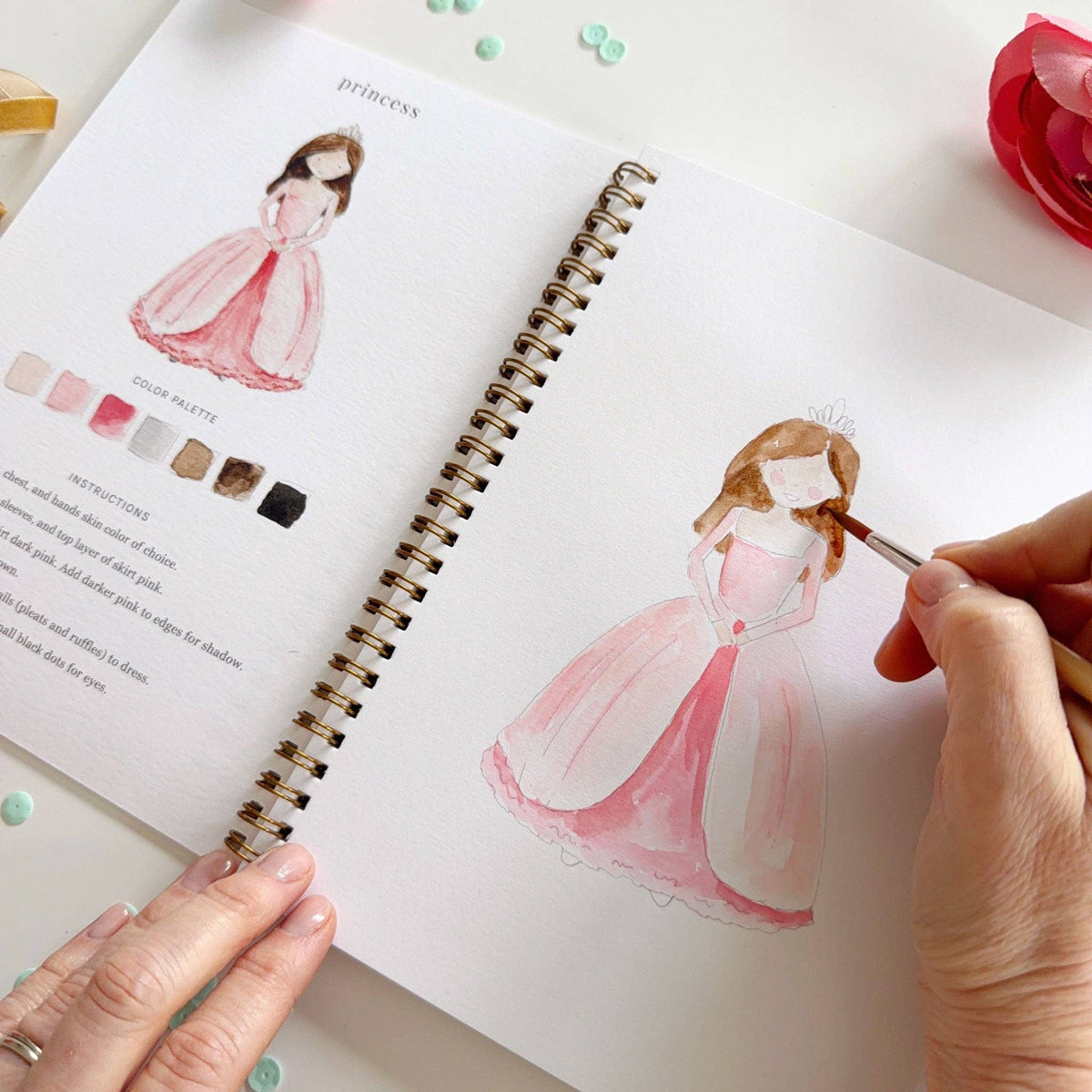 Fairytale watercolor workbook