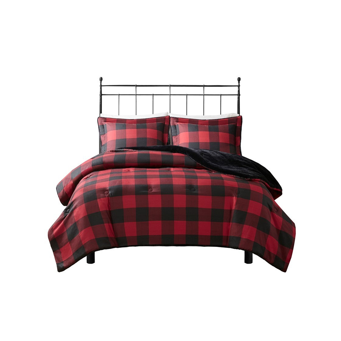 King/Cal King Faux Wool to Faux Fur Down Alternative Comforter Set