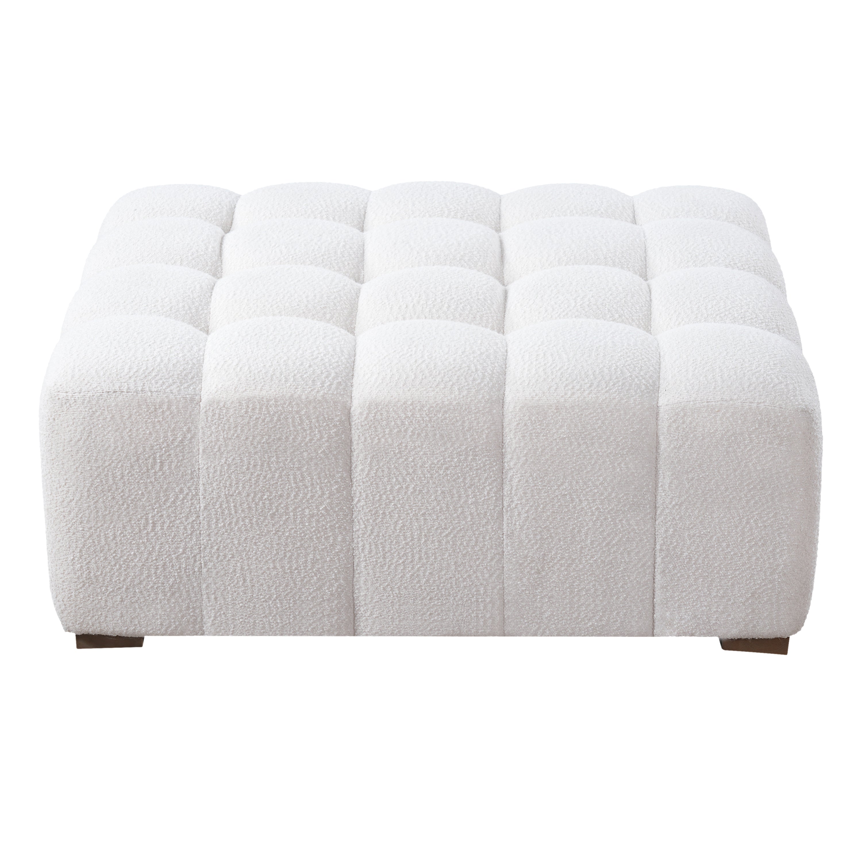 White Boucle Multipurpose Ottoman