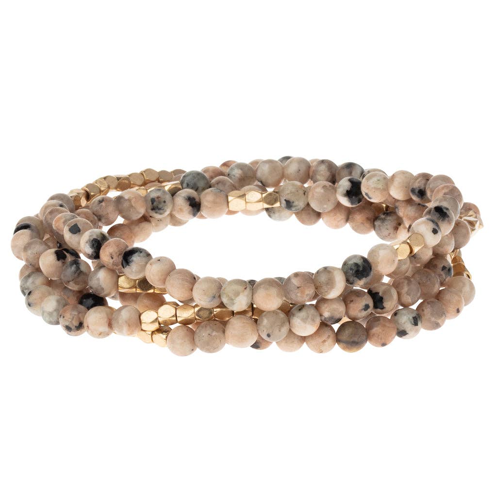 Stone Wrap Bracelet/Necklace: Rhodonite - Stone of Healing