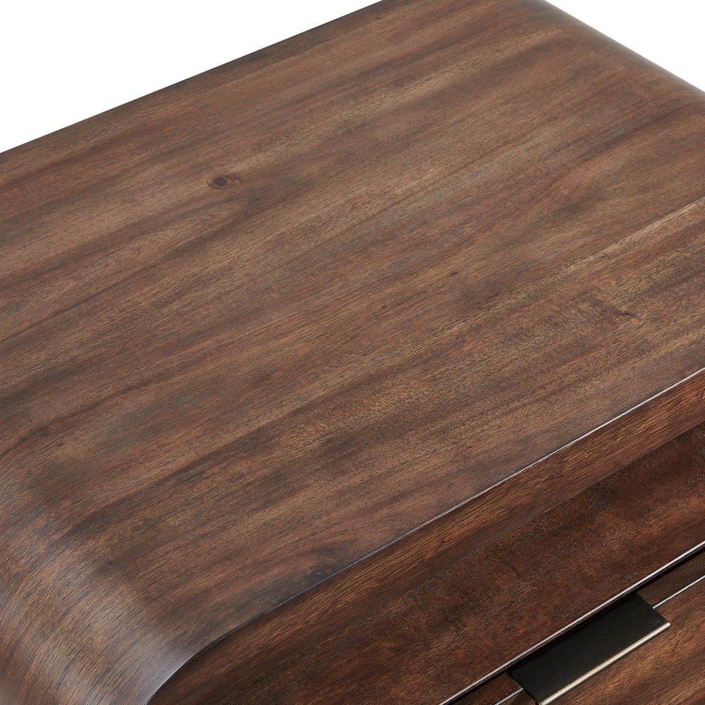 Hargrove Curved Walnut Accent Side Table