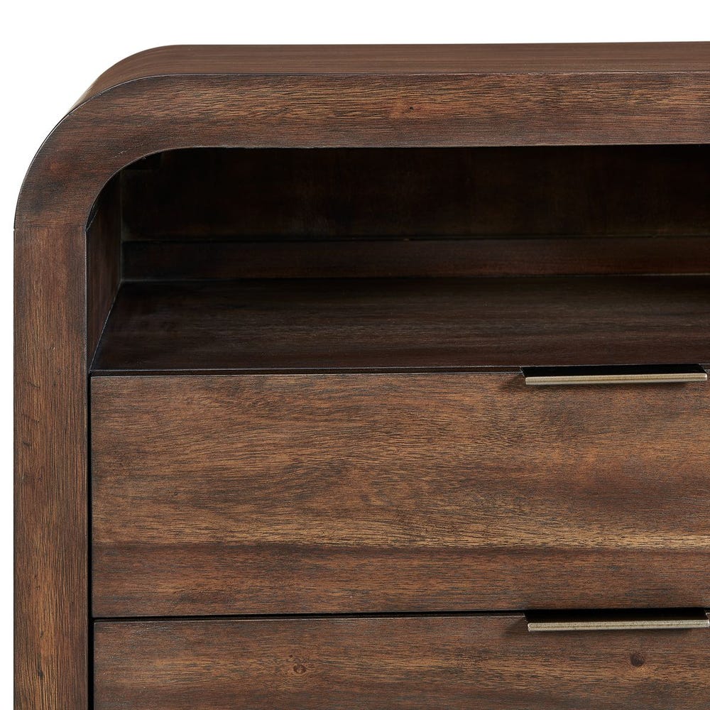 Hargrove Curved Walnut Accent Side Table
