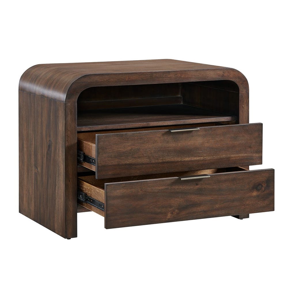 Hargrove Curved Walnut Accent Side Table