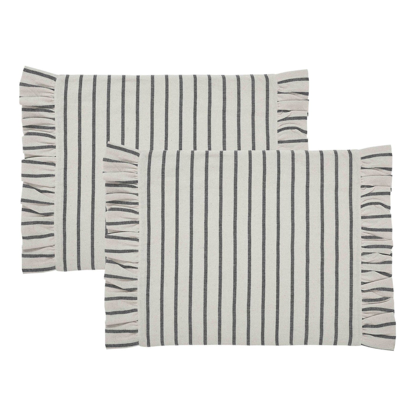 Kaila Ticking Stripe Ruffled Placemat Set of 2