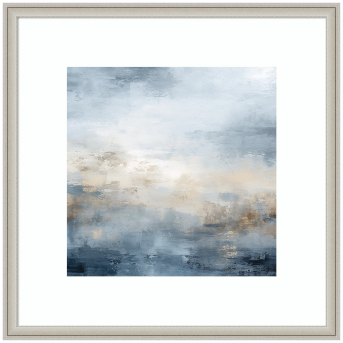 Tonal Abstract Oceanic Nautical Serenity Blue by The Creative Bunch Studio Framed Wall Art Print