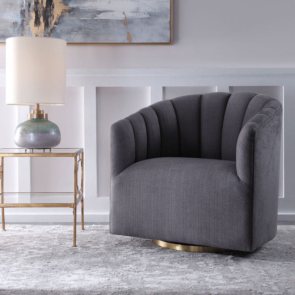 Arden Channel-Tufted Swivel Chair