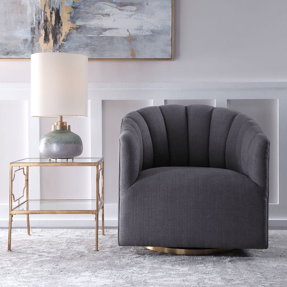 Arden Channel-Tufted Swivel Chair