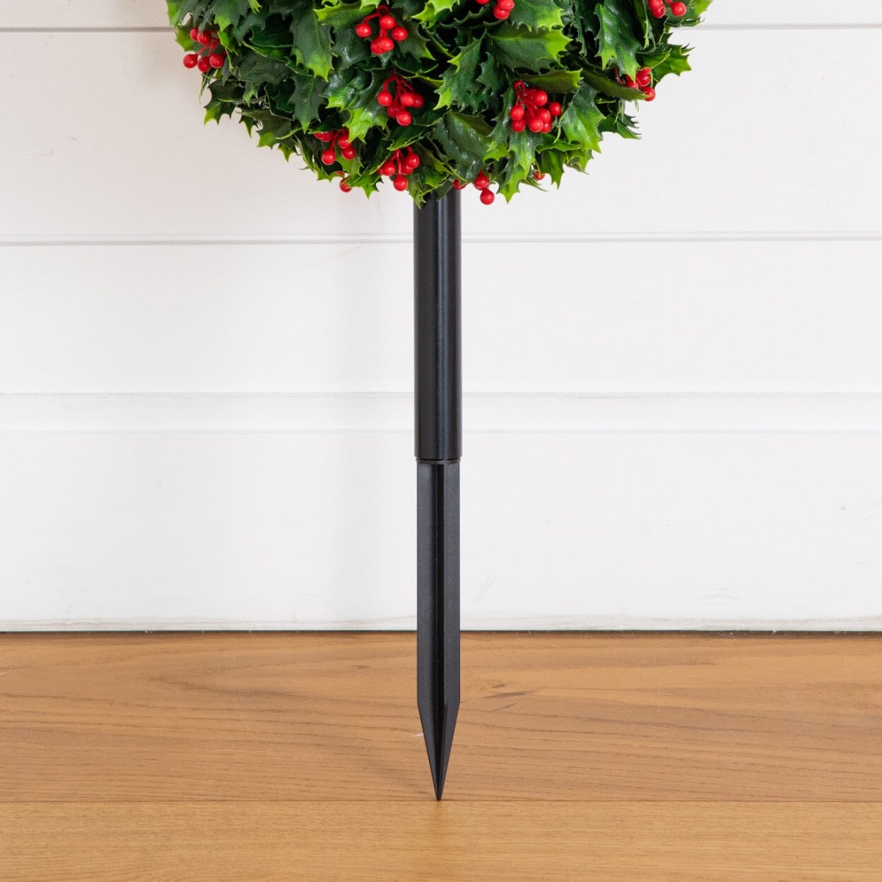 2' UV Resistant Artificial Holly Berry Christmas Ball with Integrated Ground Stake (Indoor/Outdoor)