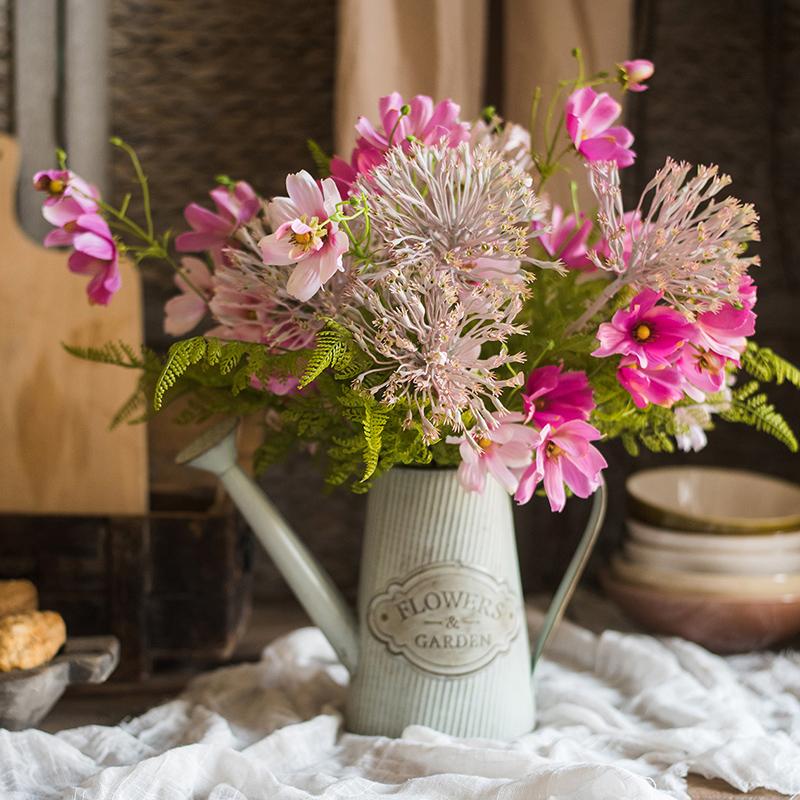 Artificial Silk Flower Bouquet Pink Daisy 20" Tall
