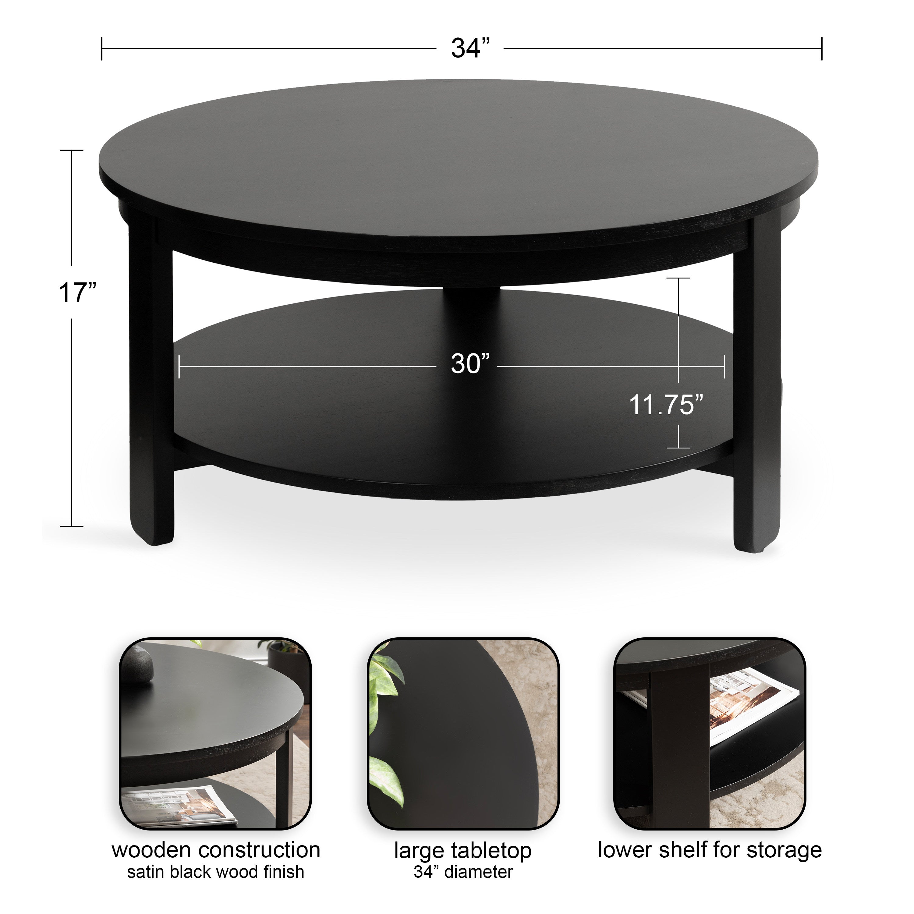 Foxford Round Wood Coffee Table