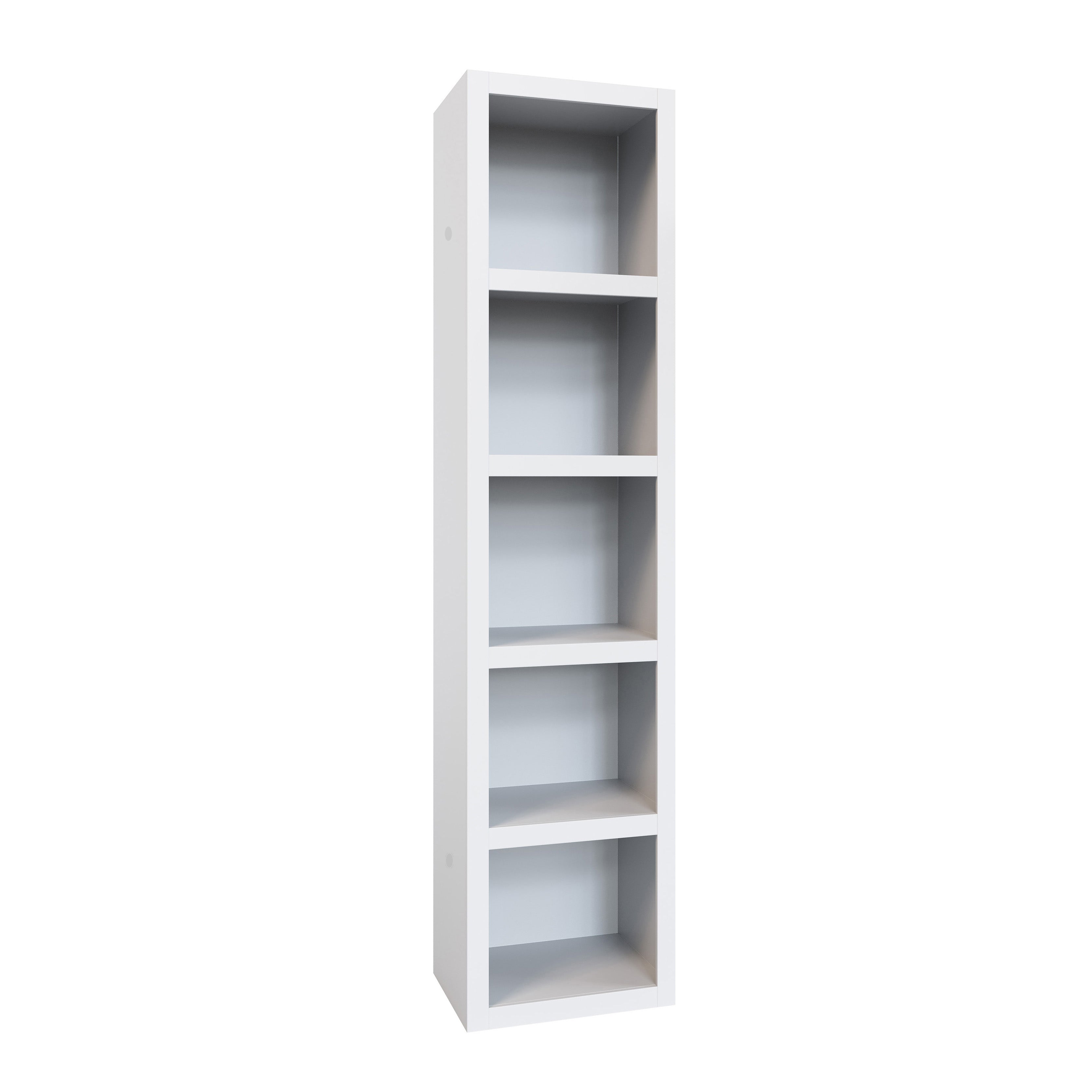 Easy-Lift Twin Murphy Wall Bed in White with Two Bookshelves