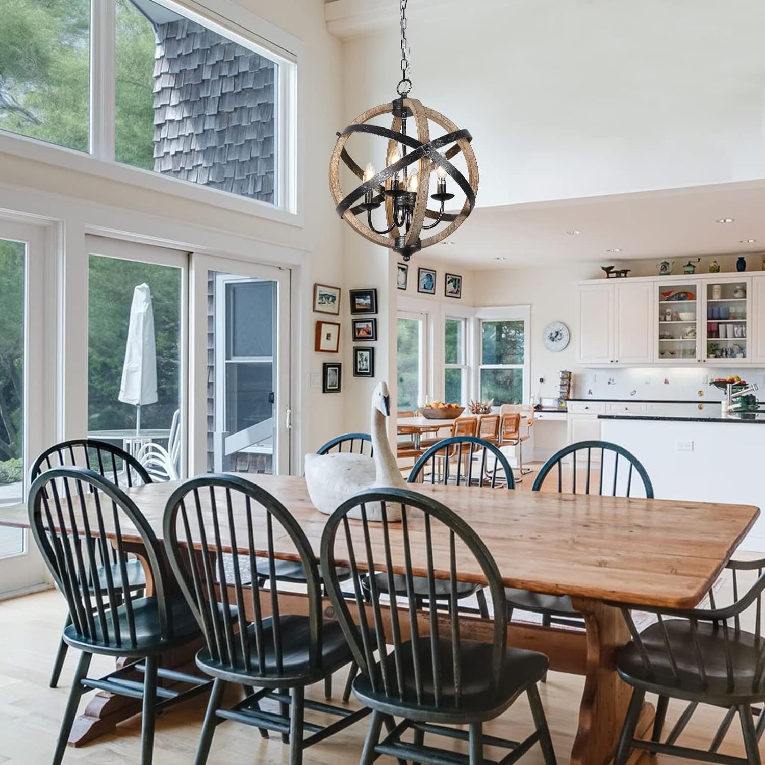 4-Light Dining Room Farmhouse Chandelier Light Fixtures
