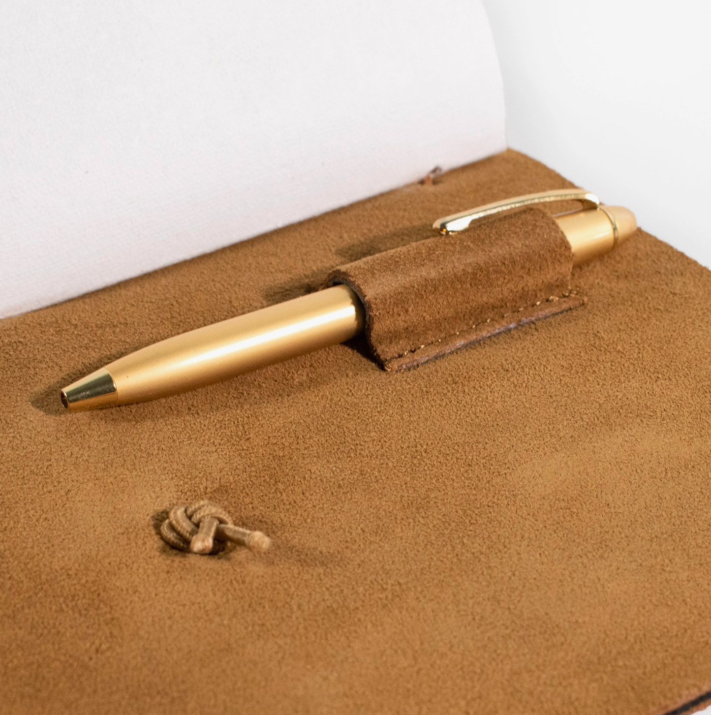 Suede Journal W/ Organic Cotton Paper Small: Cognac
