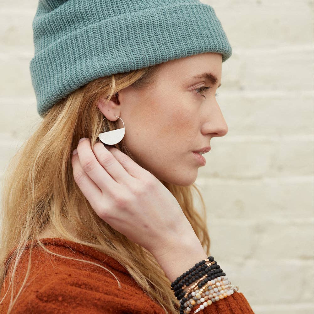 Refined Earring Collection - Lunar Hoop/Silver