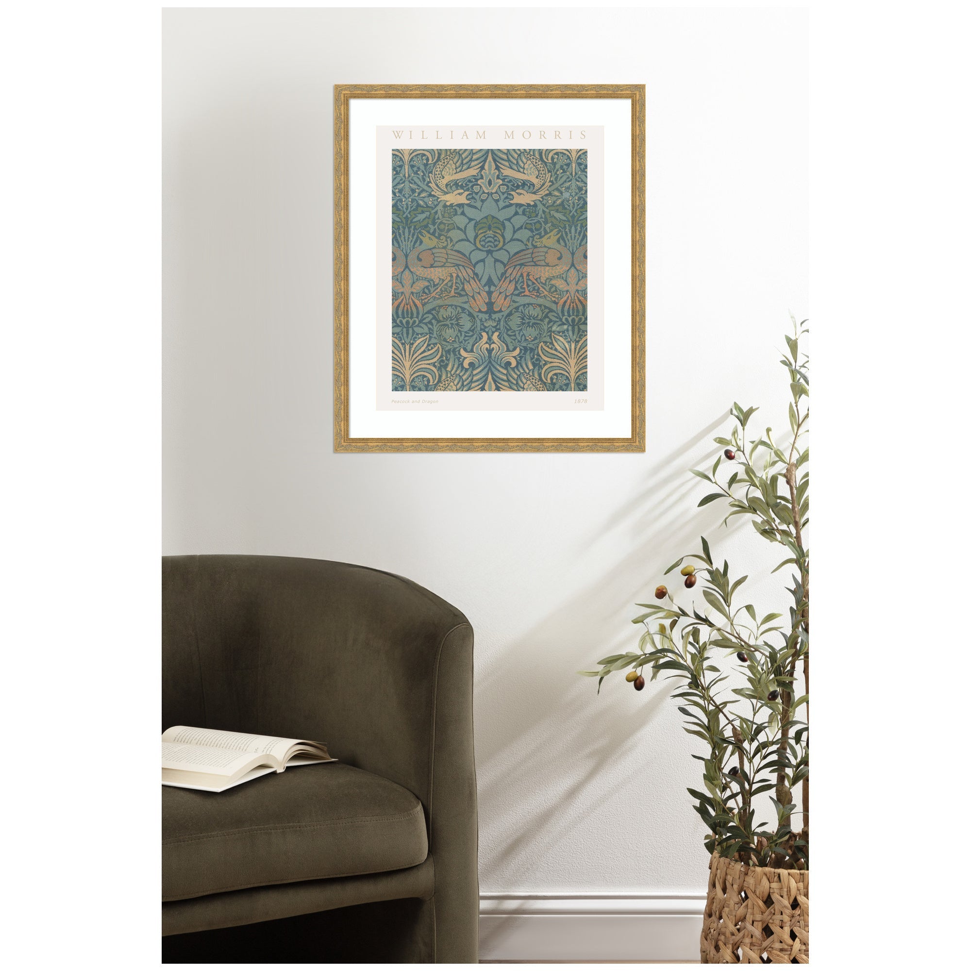 Framed Art Poster William Morris Peacock and Dragon 1878 by The Art Institute of Chicago