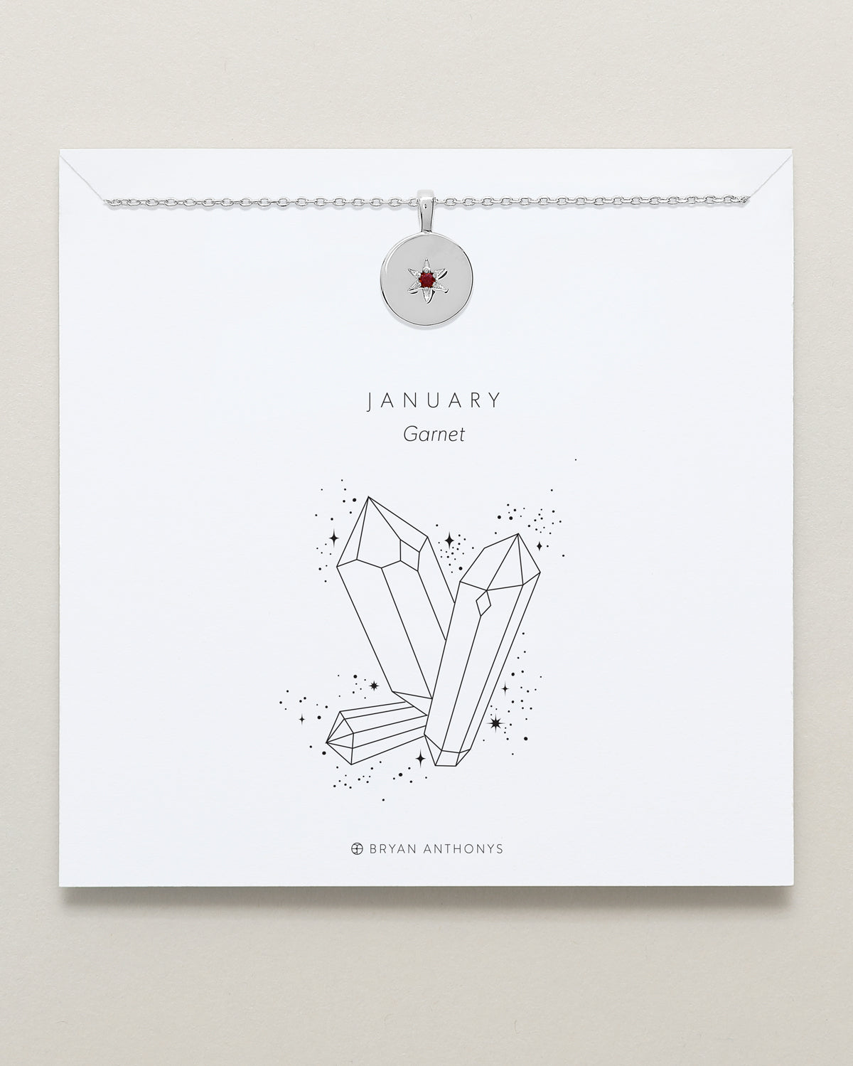 Birthstone Pendant Necklace — Garnet