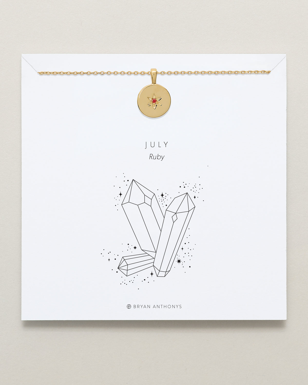 Birthstone Pendant Necklace — Ruby