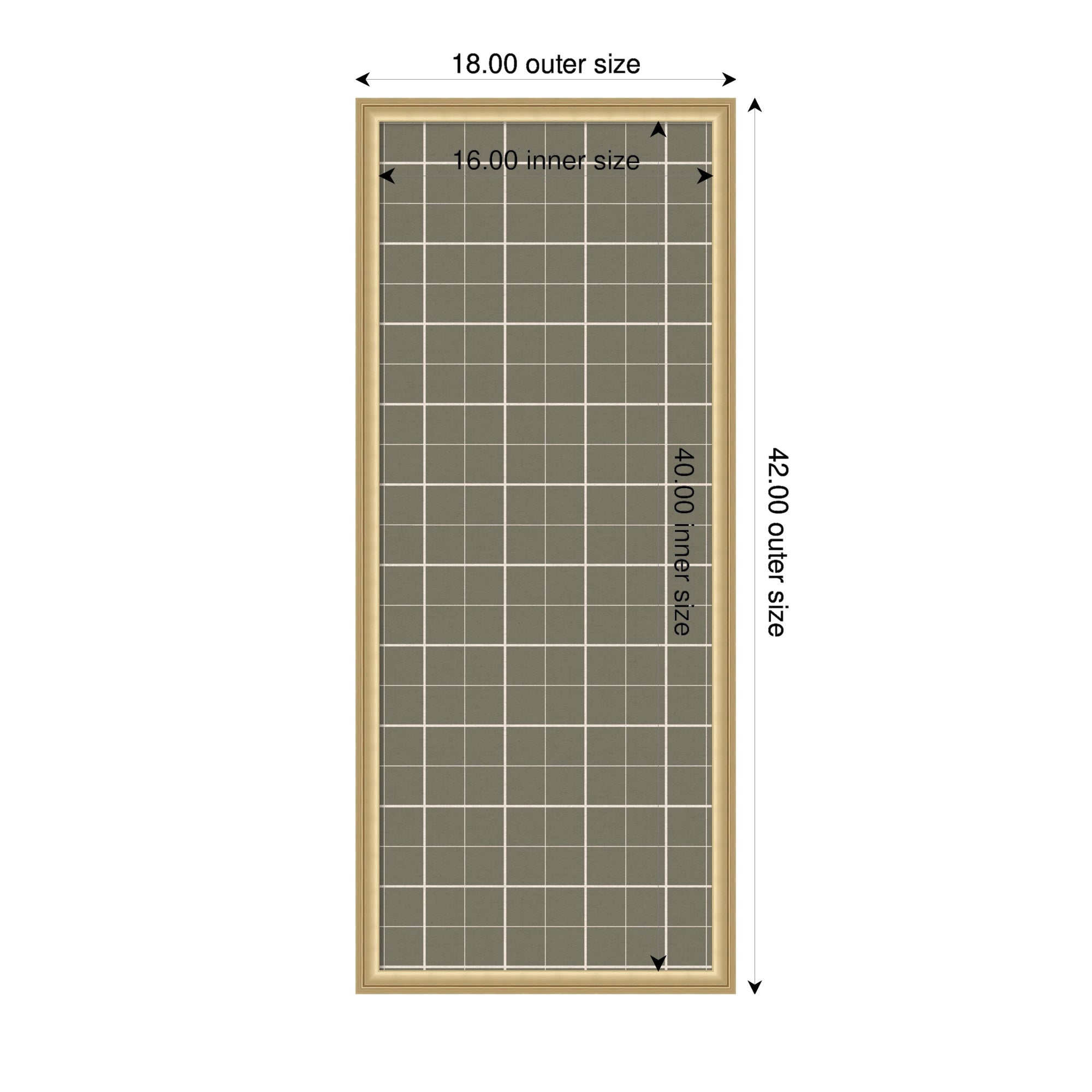 Framed Fabric Pinboard Sage Green Plaid Wall Organization