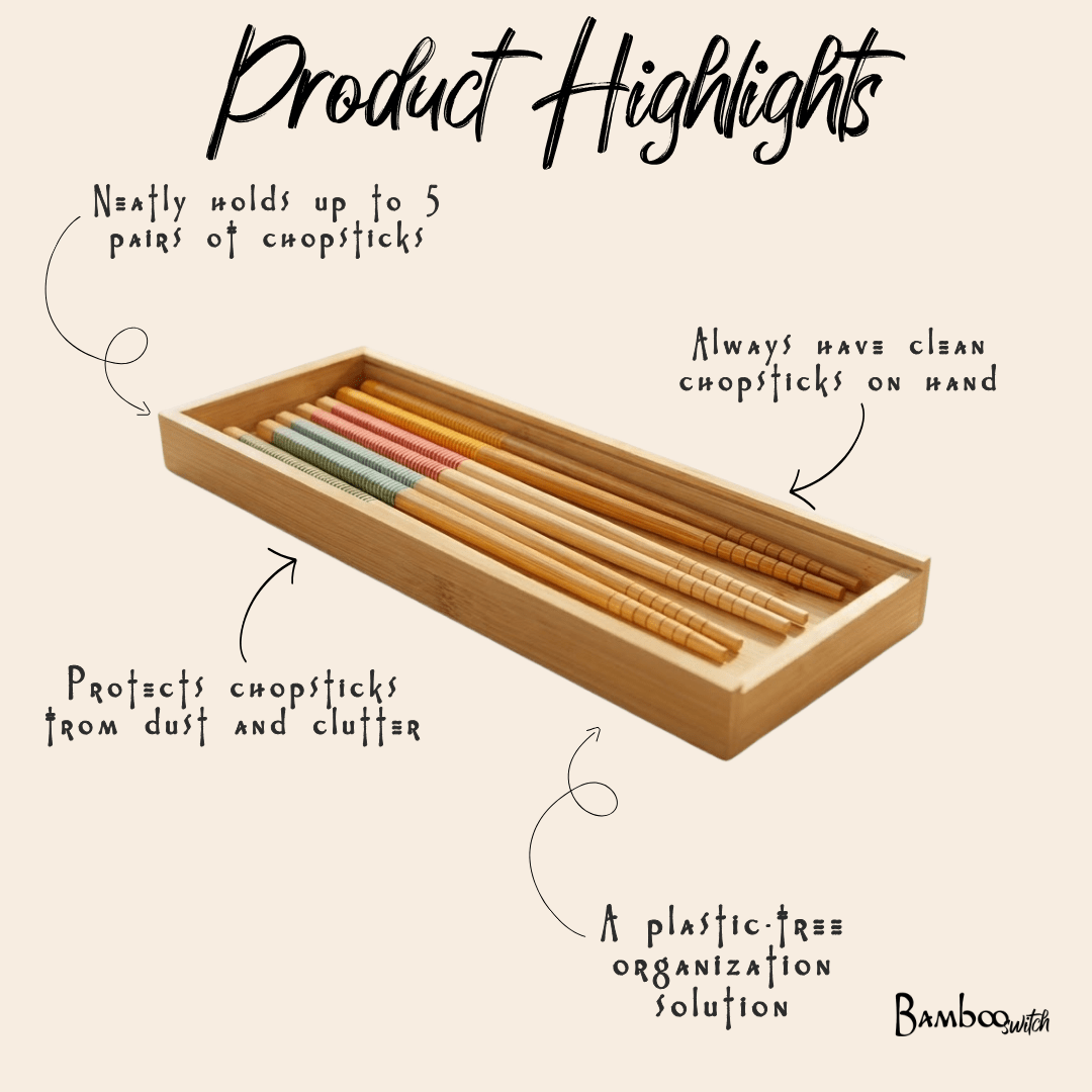 Bamboo Chopstick Box | Large