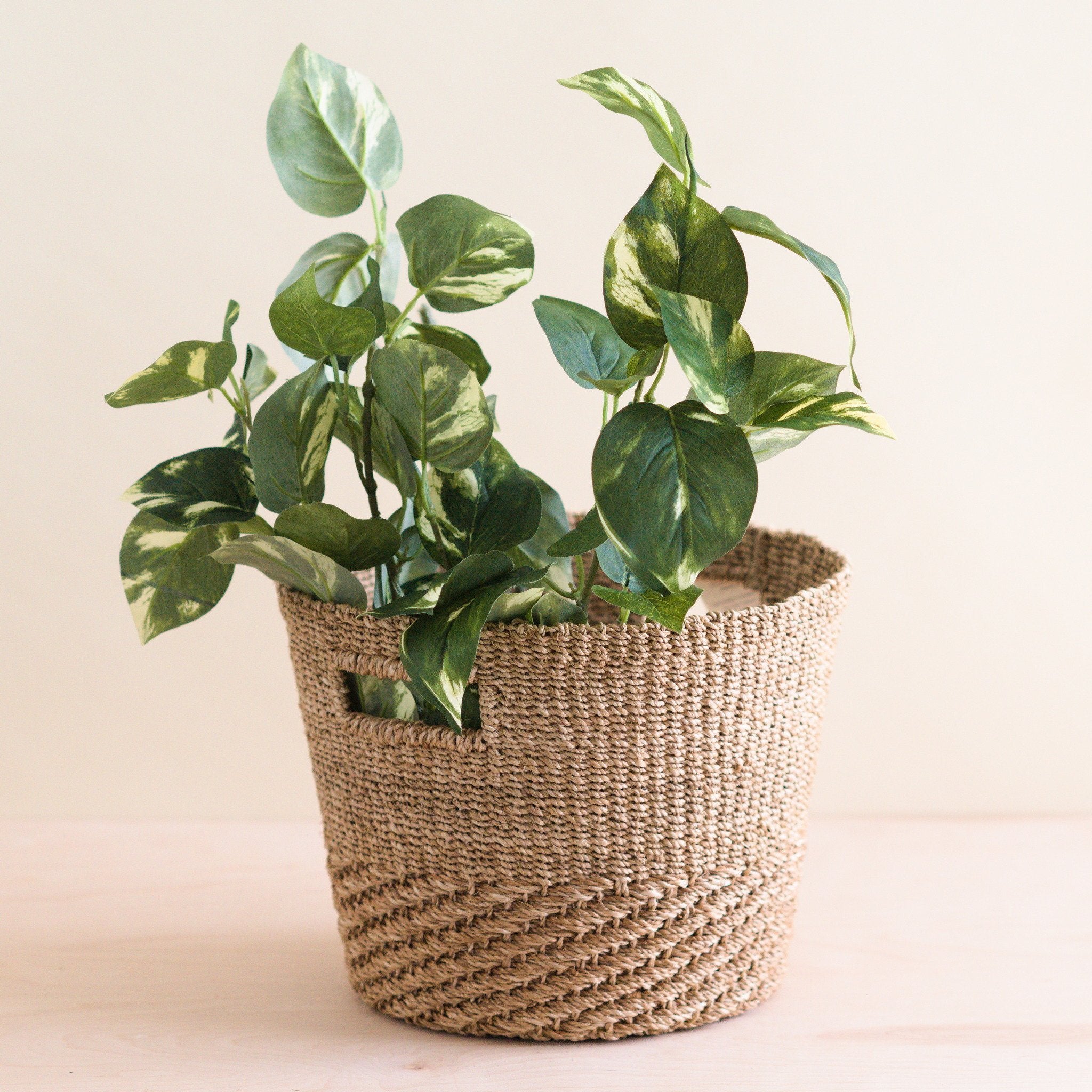 Tan + Natural Tapered Basket - Straw Basket | LIKHÂ