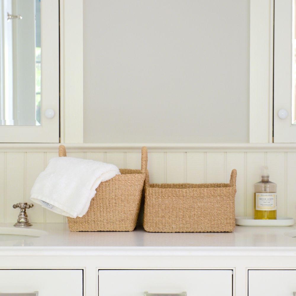 Tapered Square Tabletop Basket - Abaca Basket | LIKHÂ
