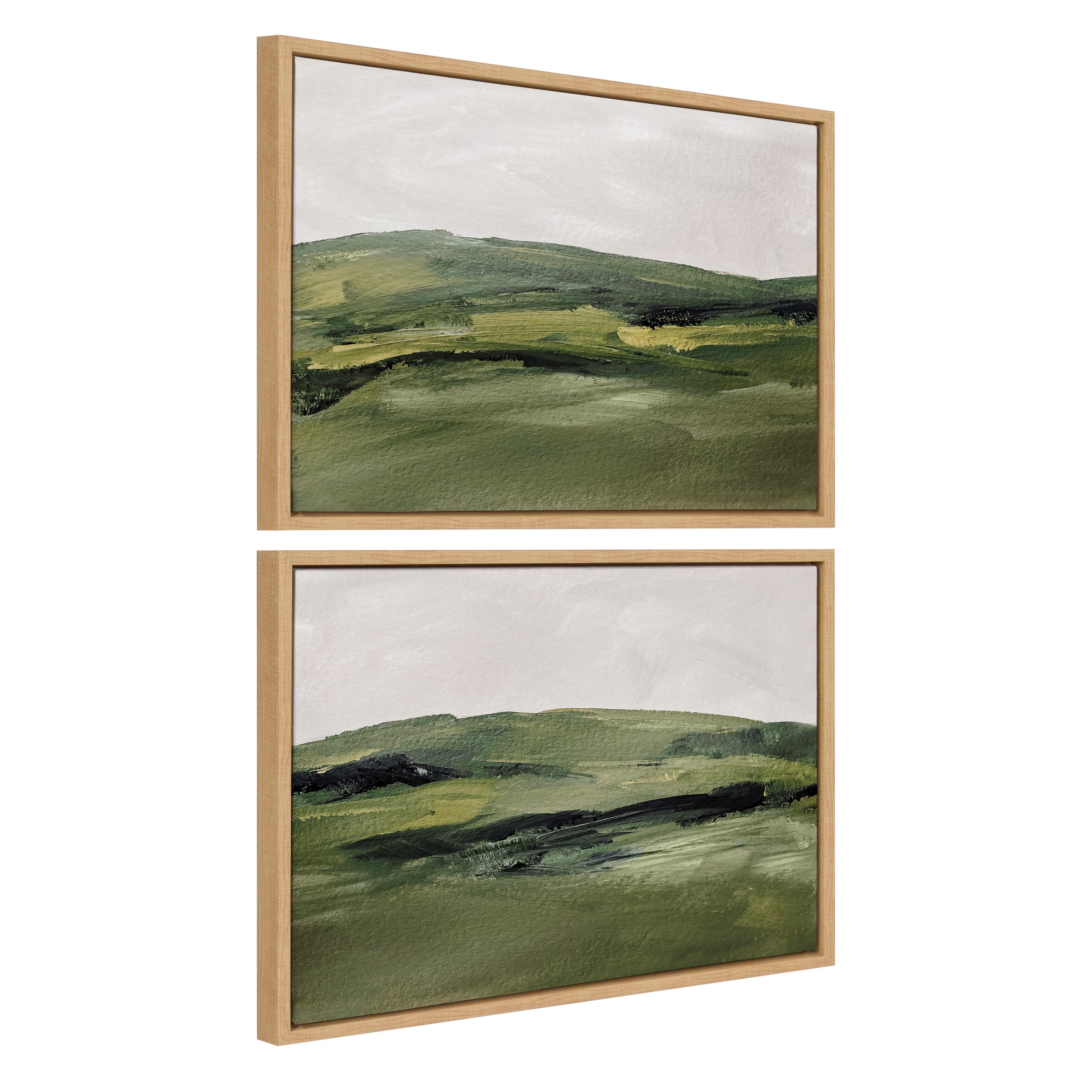Sylvie Green Mountain Landscape I and II Framed Canvas Art Set by Amy Lighthall