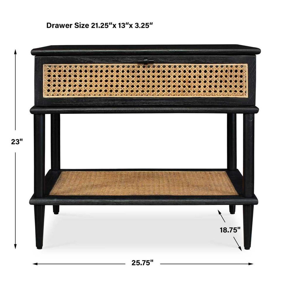 Callan Black Rattan Side Table