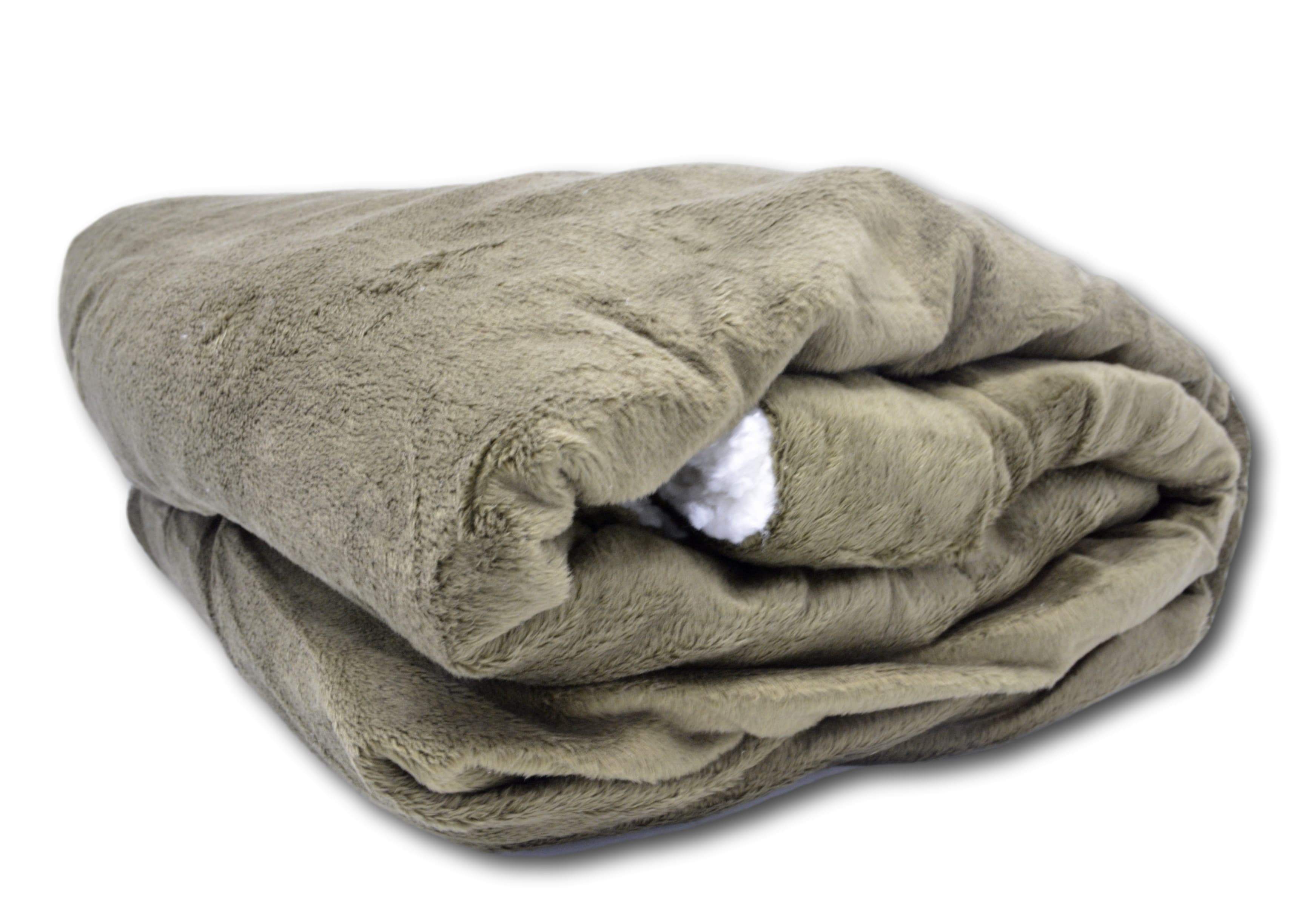 Super Soft Evergreen Micro Fleece Green Sherpa Throw Blanket