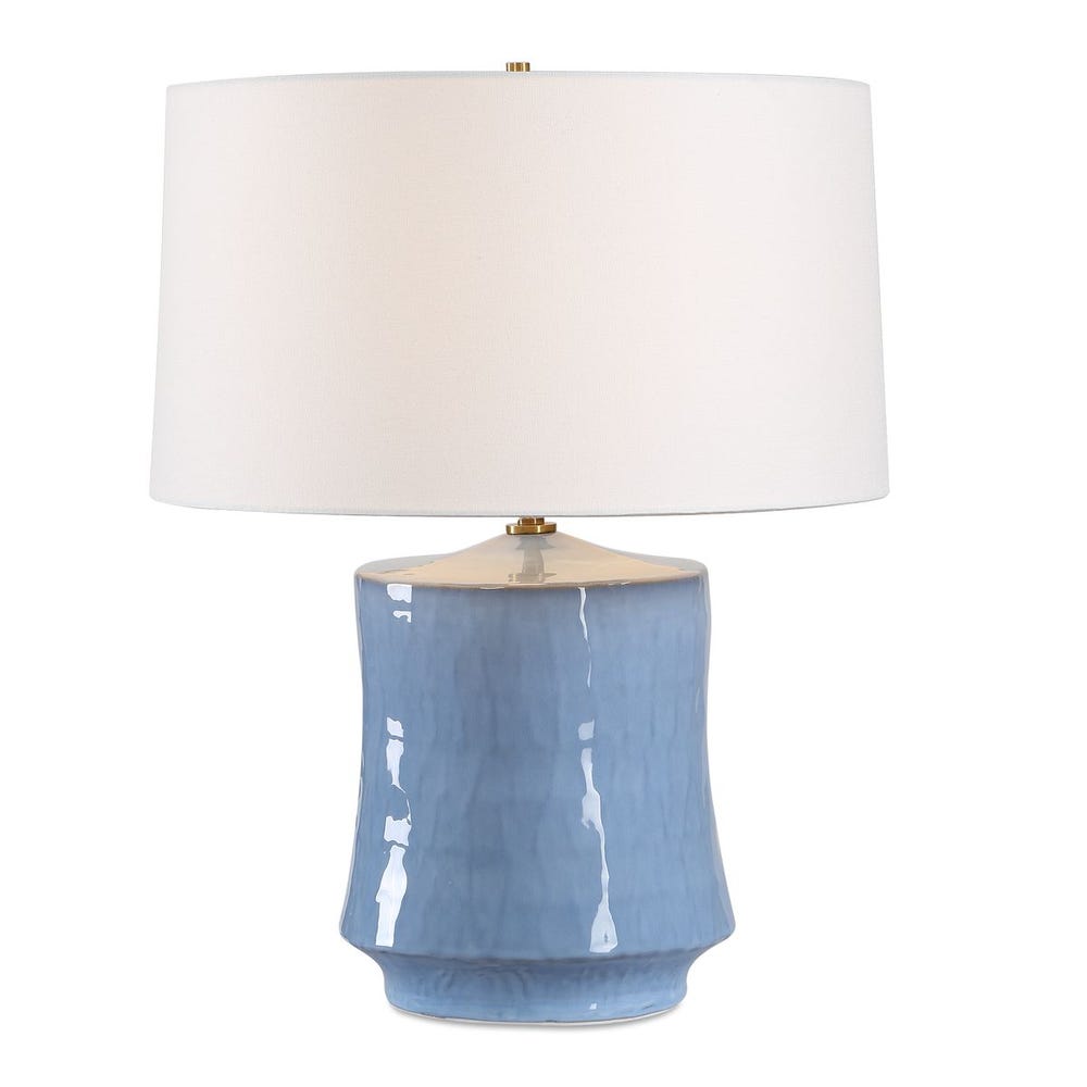 Textured Powder Blue Table Lamp