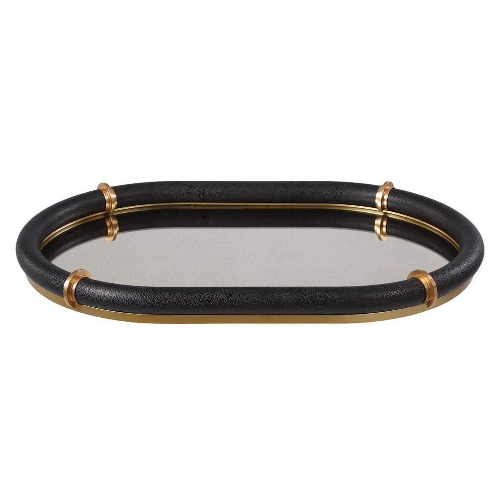 Cyprus Shagreen Mirror Oval Tray