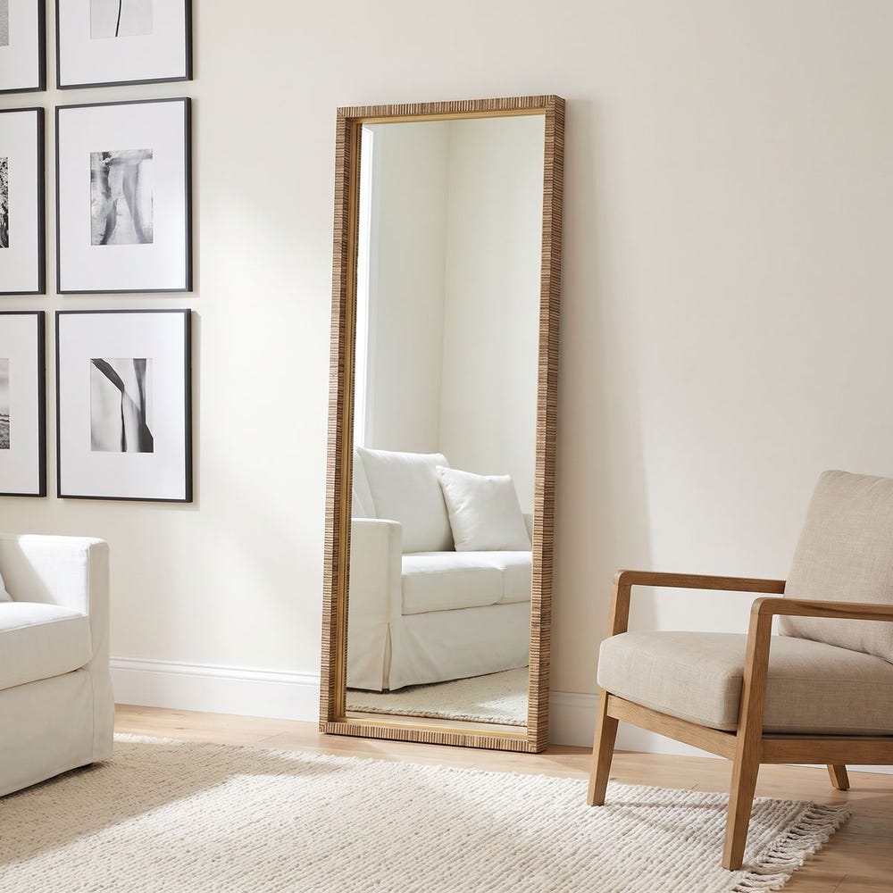 Briarhaven Oversized Faux Rattan Wall Mirror