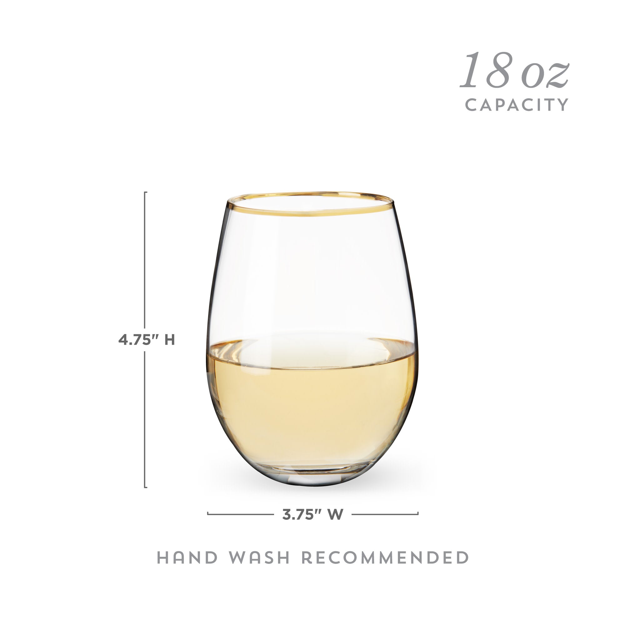 Gilded Stemless Wine Glasses