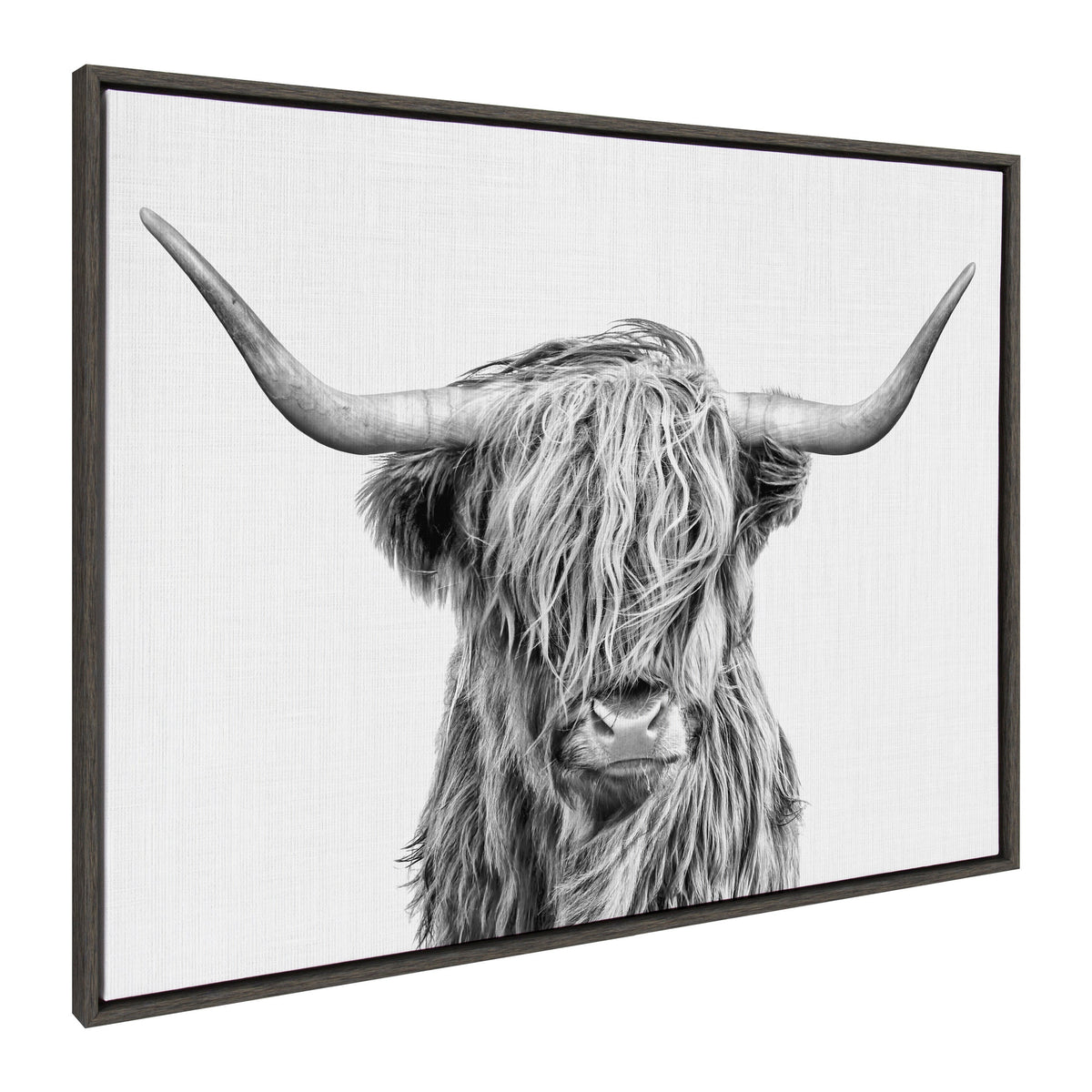 Sylvie Highland Cow 2 Framed Canvas by Simon Te of Tai Prints