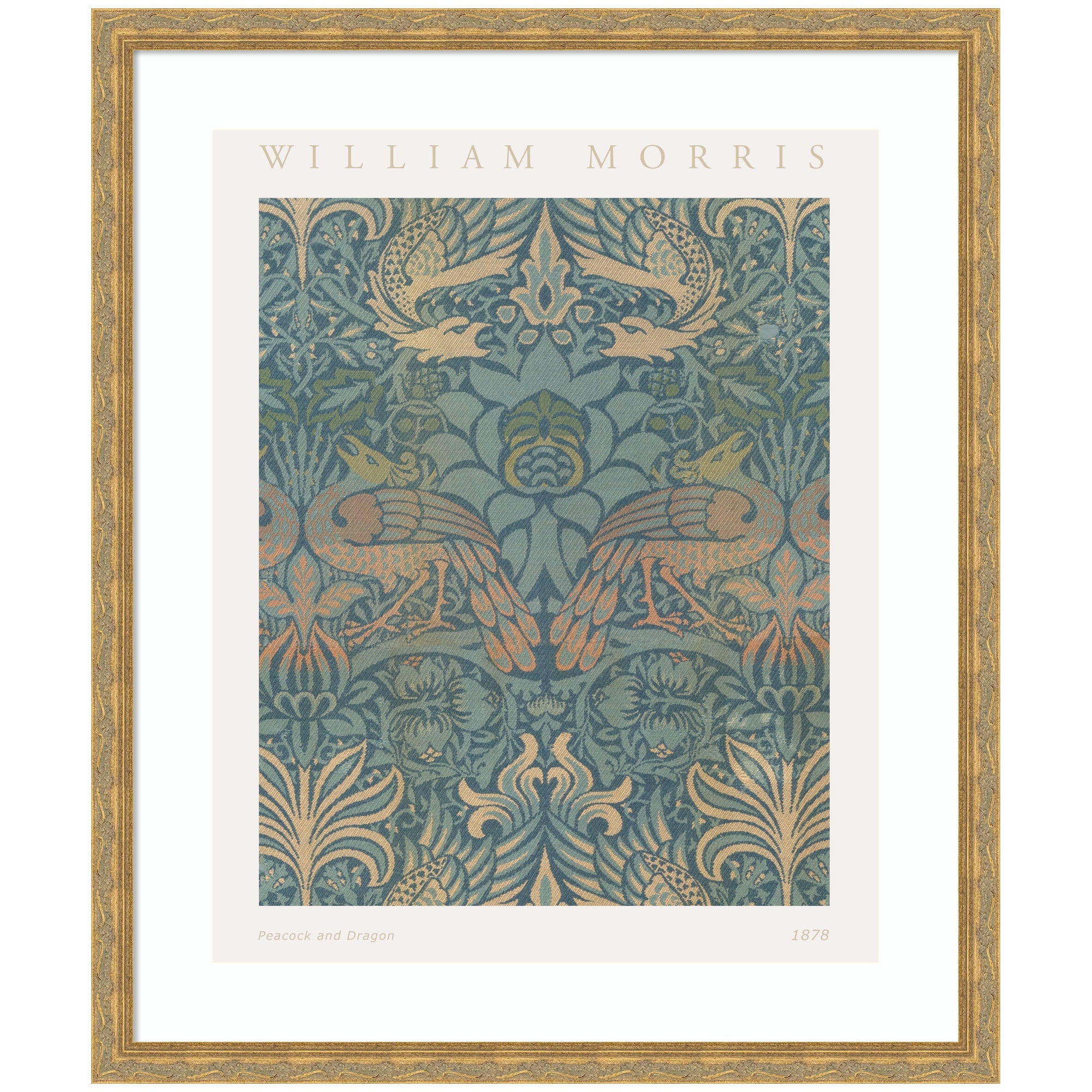 Framed Art Poster William Morris Peacock and Dragon 1878 by The Art Institute of Chicago