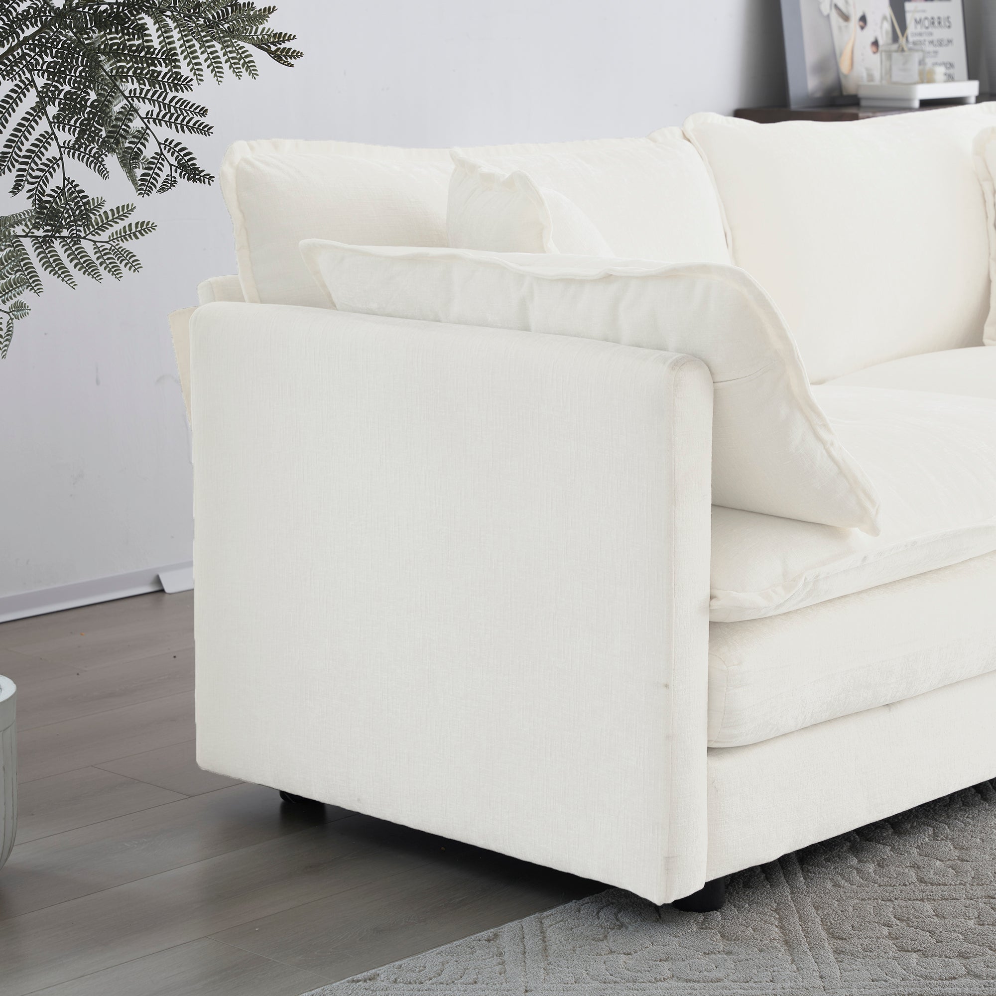 Accent Chair Set of 2, High-End Chenille Upholstered Armchairs