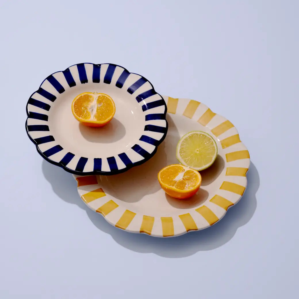 Yellow Stripe Dinner Plate | 10 in (Set of 2)