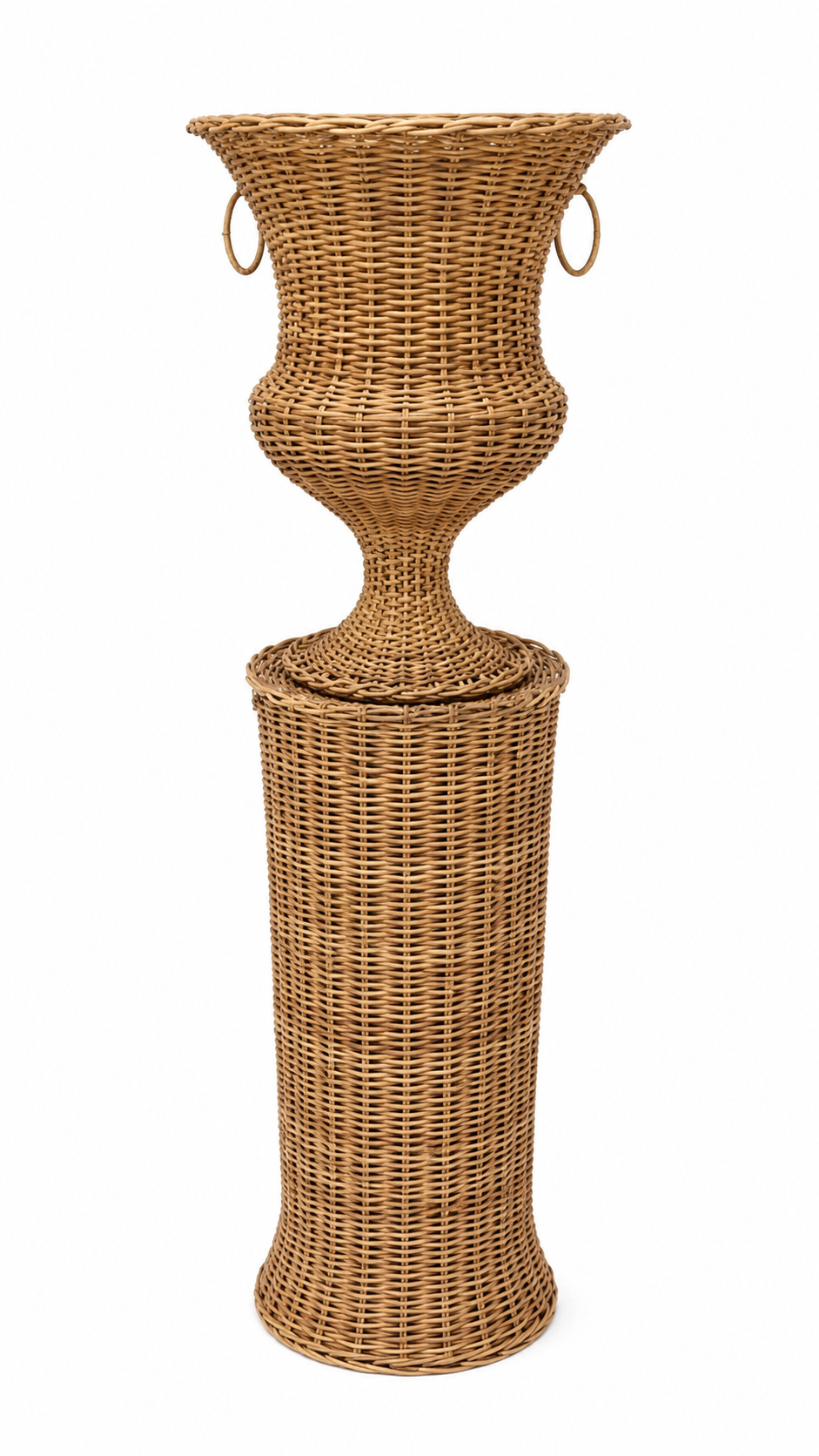 Round Wicker Urn and Pedestal (2 Options)