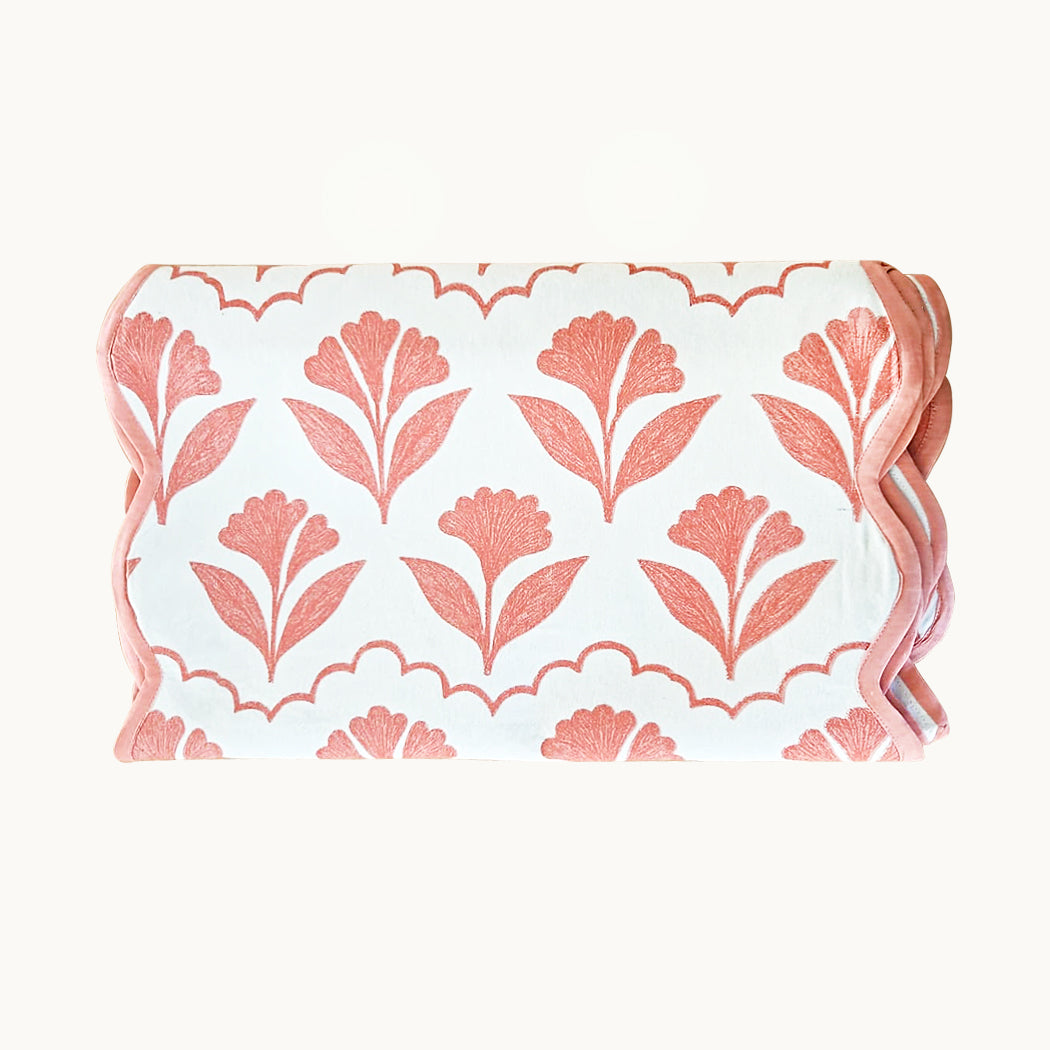 Josephine Rose Hand Block Printed Table Runnerx