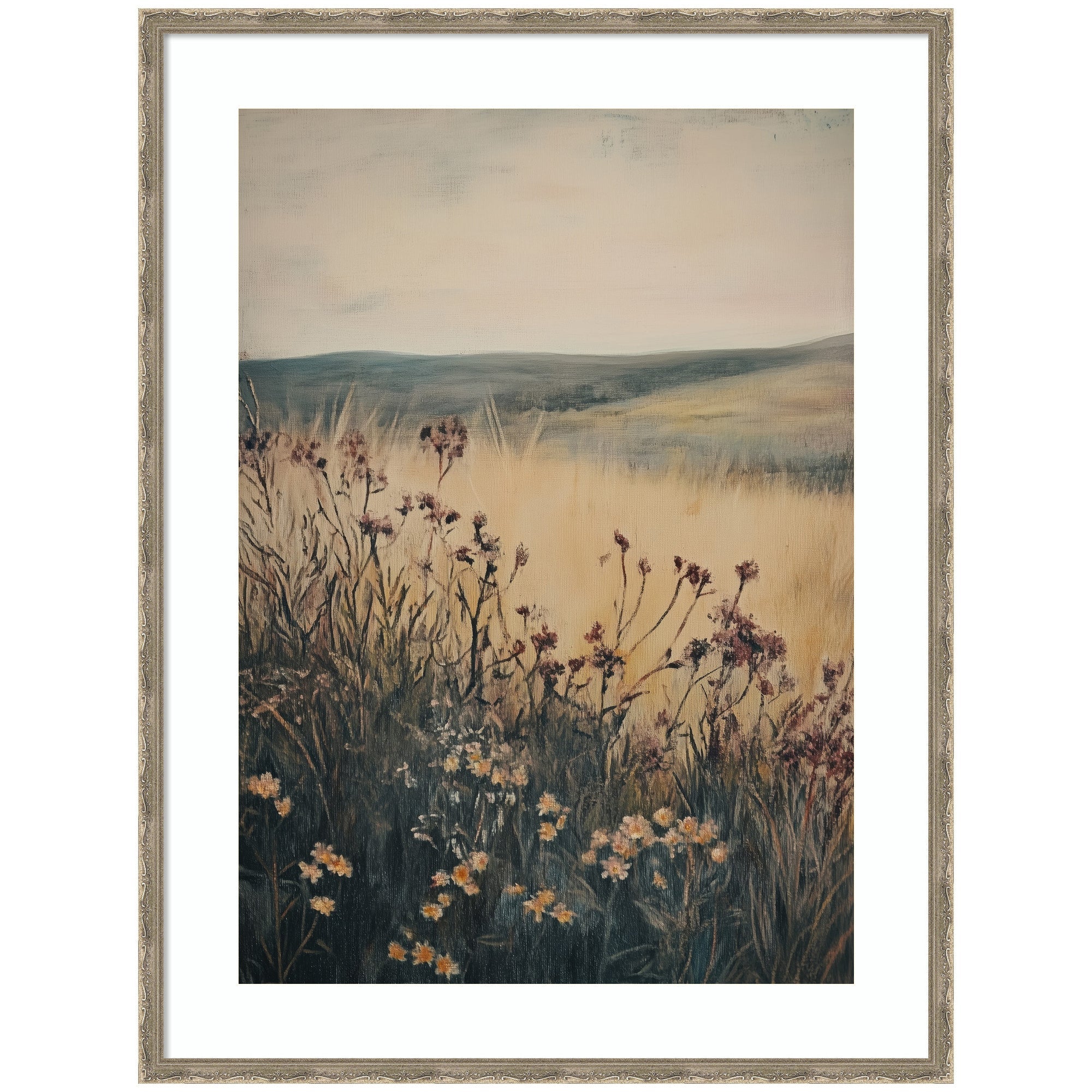 Landscape Wild Flower by Melloi Art Prints Framed Wall Art Print