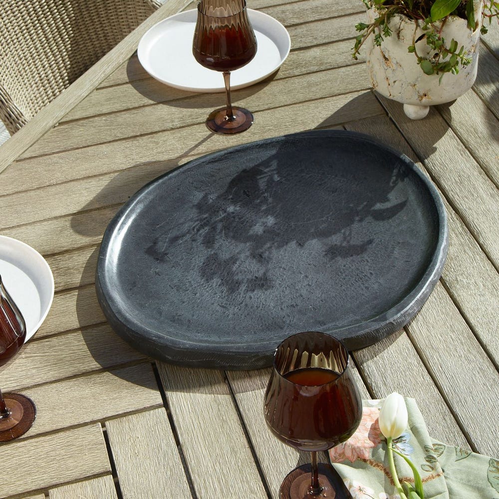 Charcoal River Stone Indoor Outdoor Tray