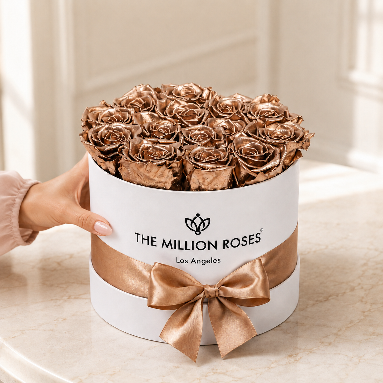 Classic White Box | Gold Roses