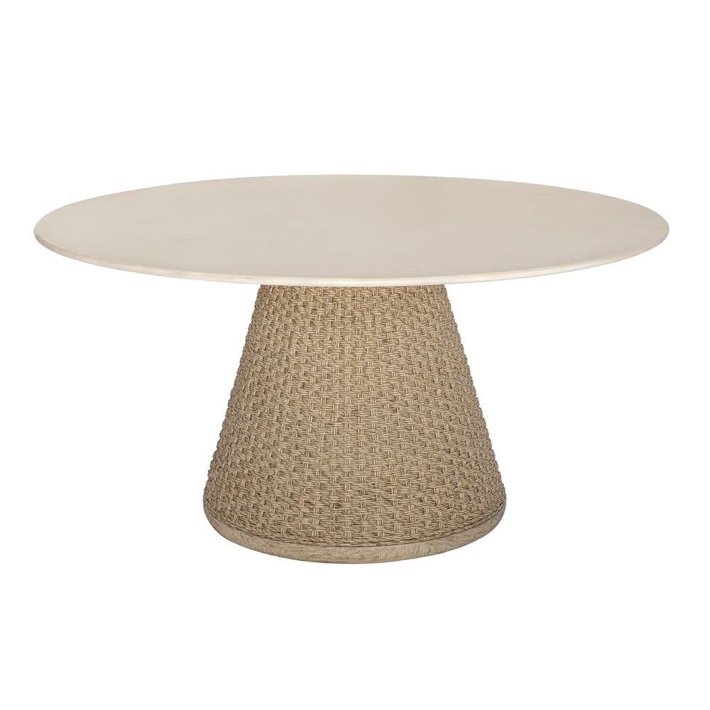 Concrete Wicker Round Dining Table