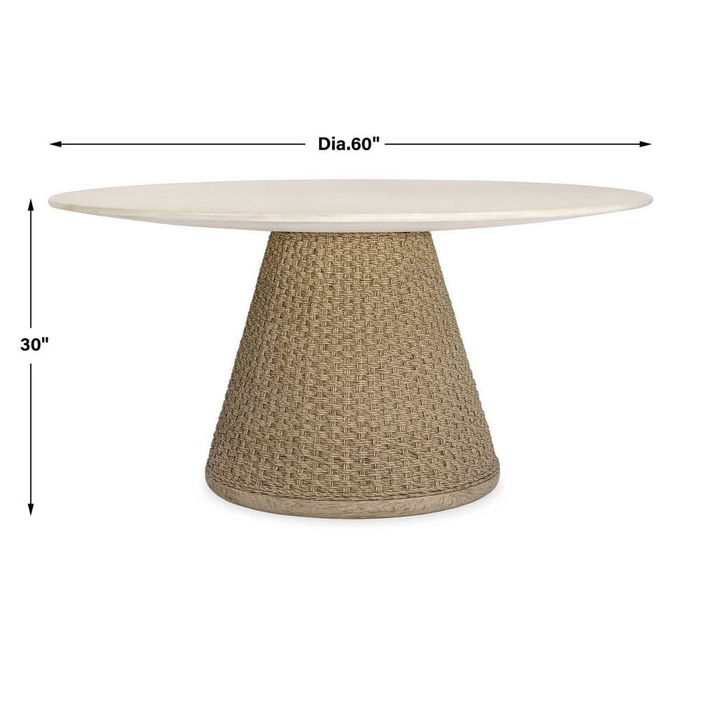 Concrete Wicker Round Dining Table