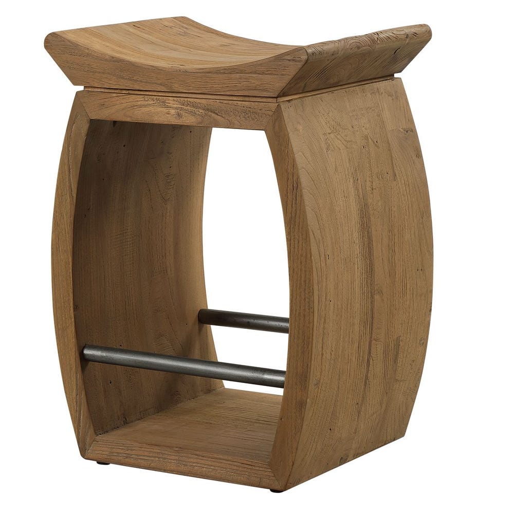 Alder Reclaimed Elm Wood Counter Stool