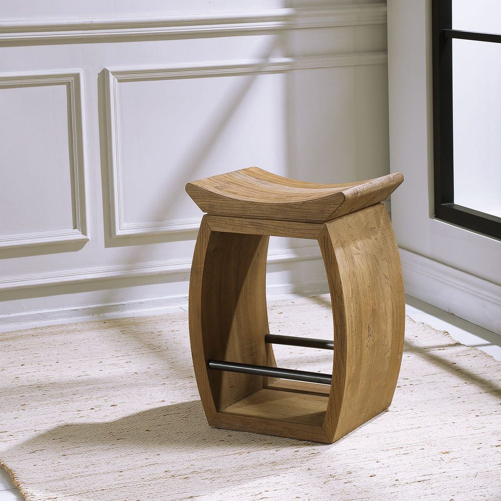 Alder Reclaimed Elm Wood Counter Stool