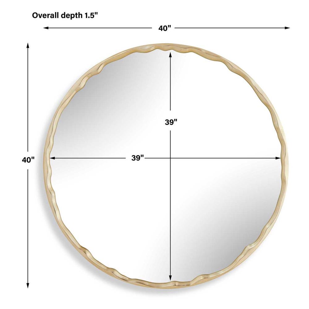 Champagne Leaf Round Wall Mirror