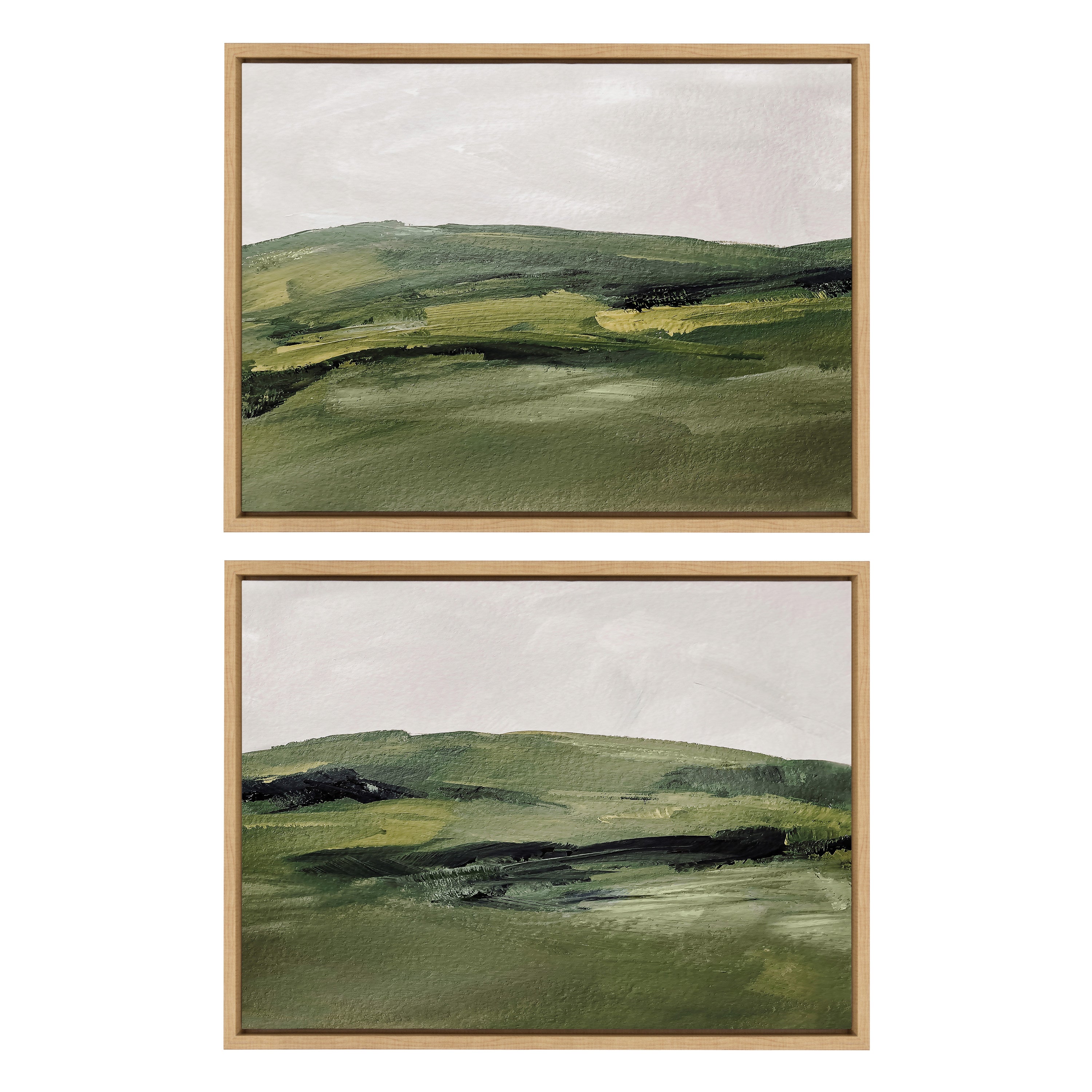 Sylvie Green Mountain Landscape I and II Framed Canvas Art Set by Amy Lighthall